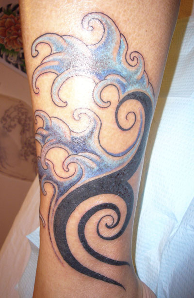  tribal and wavetattoo by Jennifer Overbury